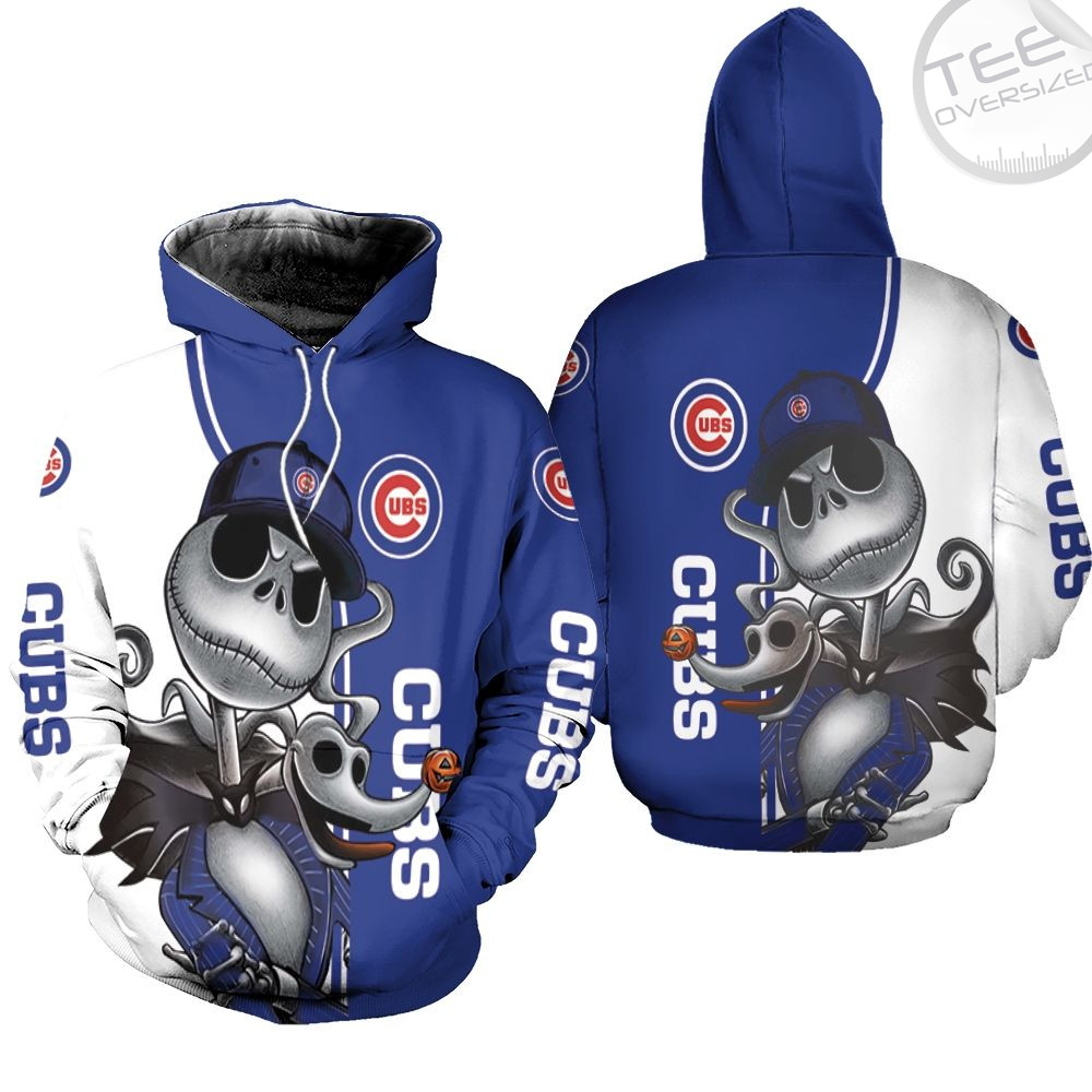 Chicago Cubs Jack Skellington And Zero 3D Hoodie - Be Unique And Stylish