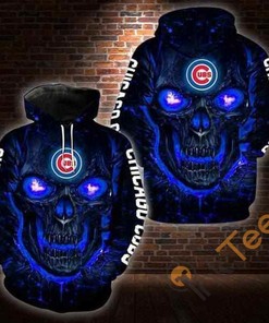 Chicago Cubs Skull On Fire Hoodie 3D - Perfect For Fans With Attitude