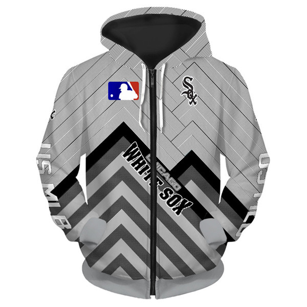 Chicago White Sox Bold Flame Balls Zip Up Hoodie 3D - Perfect For Fans