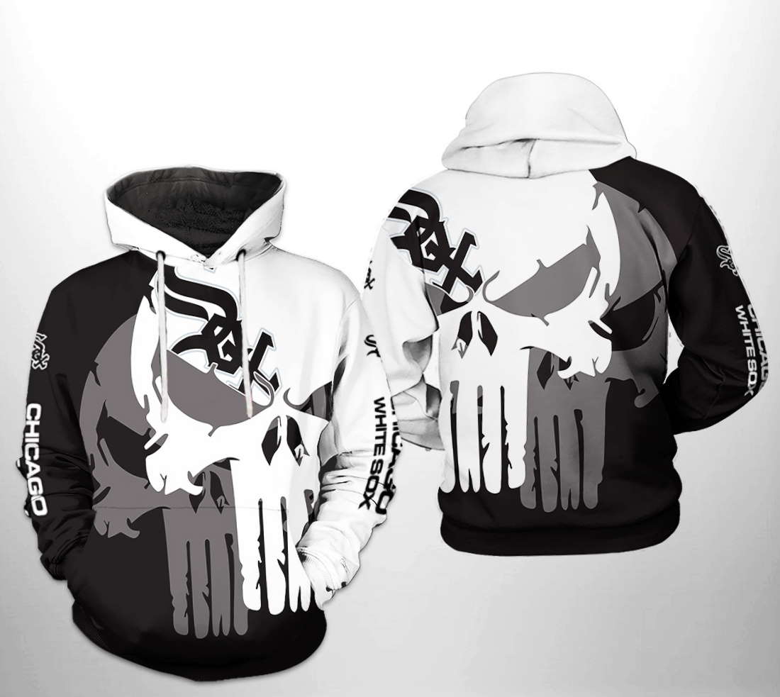 Chicago White Sox Skull 3D Hoodie For Men - Be Edgy And Fashionable