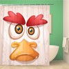 Chicken Rooster and Duck Family Calligraphy Shower Curtain