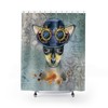 Chihuahua Dog Breed Shower Curtain, Unique Steampunk Theme Bathroom Decor