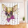 Chihuahua Dog Shower Curtain, Fun Waterproof Women Bathroom Decor