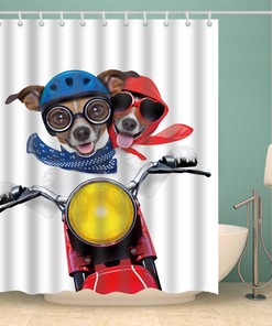 Chihuahua Motorcycle Printed Shower Curtain: Quirky And Unique Bath Accessory