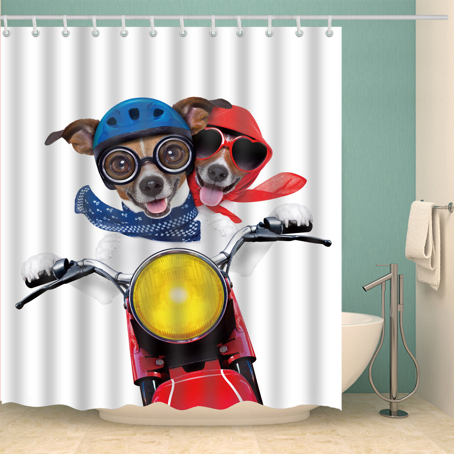 Chihuahua Motorcycle Printed Shower Curtain: Quirky And Unique Bath Accessory