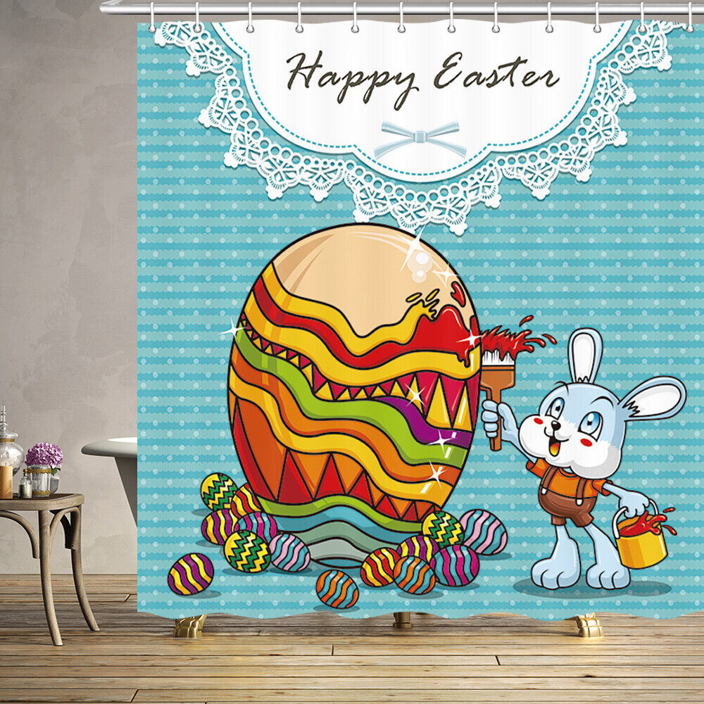 Child Easter Bunny & Egg Shower Curtain - Festive Bathroom Decoration