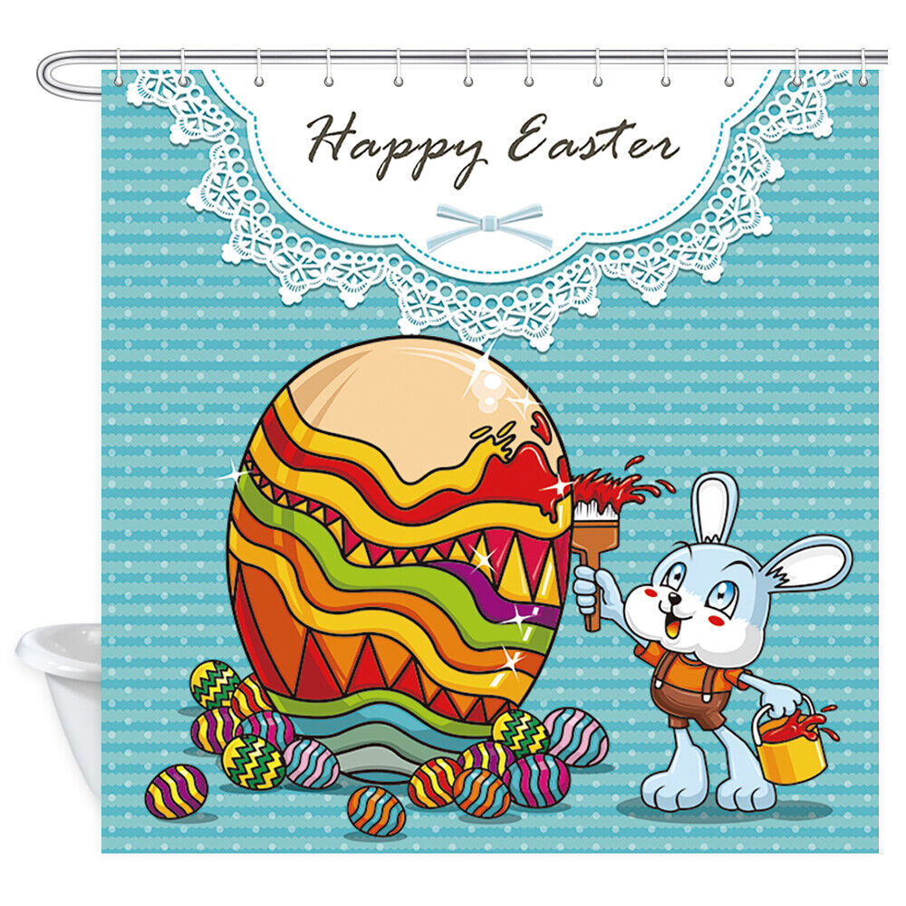 Child Easter Bunny & Egg Shower Curtain - Festive Bathroom Decoration