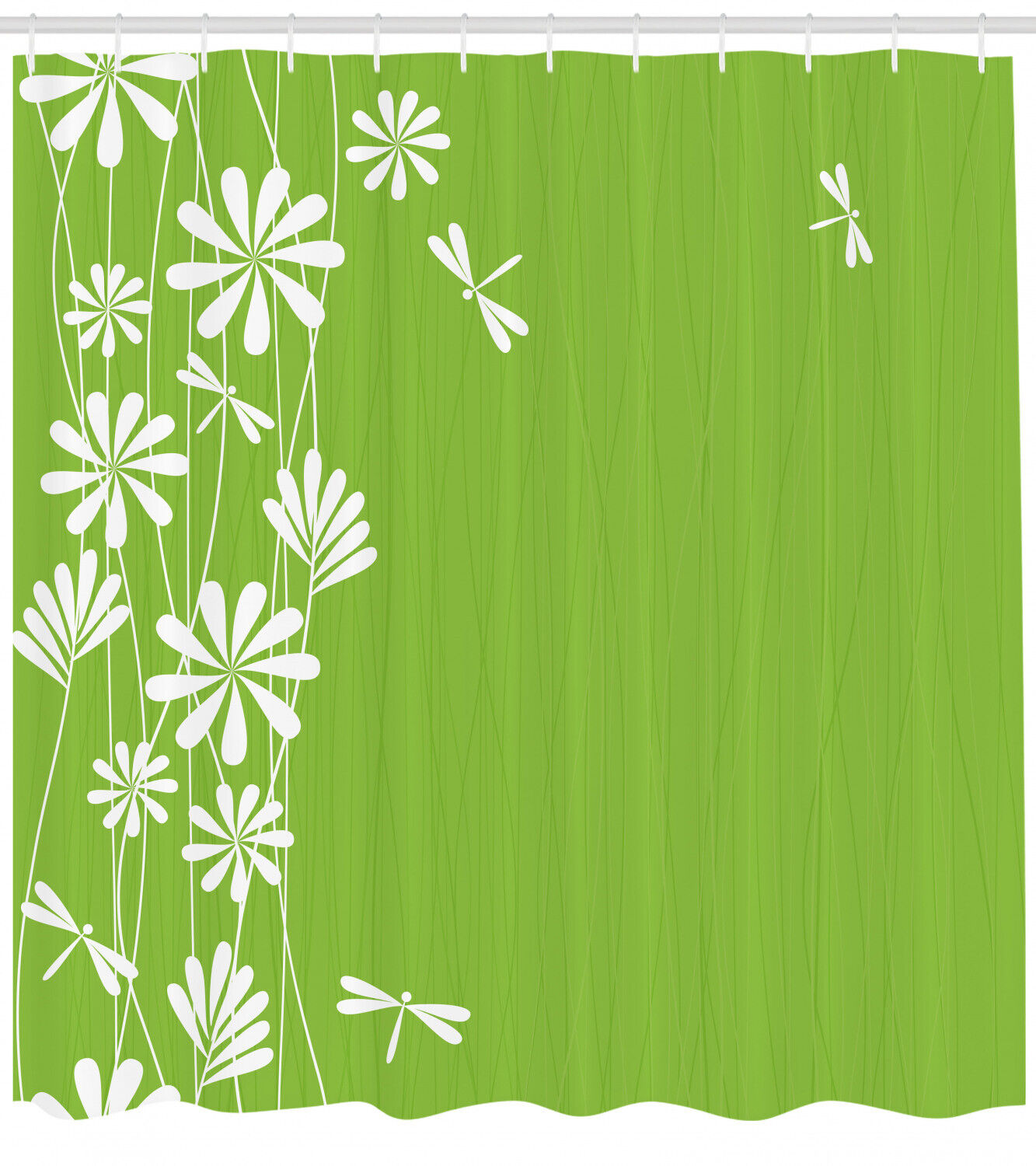 Childish Spring Art Dragonfly Shower Curtain For Cute Kids' Bathroom - Image 2