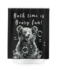 Children'S Shower Curtain With Bear Theme Design, Perfect For Animal-Loving Kids