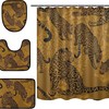 Chill Out With Alaza Vintage Wild Leopard Print Shower Curtain And Mat Set.