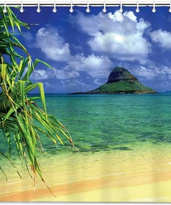 Chinamans Hat Hawaii Shower Curtain - Unique And Decorative Fabric Bath Curtain For Your Bathroom