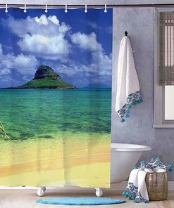 Chinamans Hat Hawaii Shower Curtain - Unique And Decorative Fabric Bath Curtain For Your Bathroom
