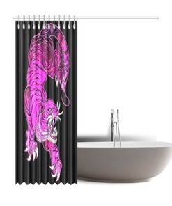 Chinese Art-inspired Tiger Shower Curtain - Powerful and Elegant Design - Waterproof Home Decor