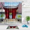 Chinese Botanical Garden Waterproof Fabric Shower Curtain In Vibrant Colors
