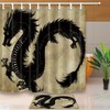 Chinese Dragon Bathroom Decor Set With Waterproof Fabric Shower Curtain And Doormat