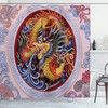 Chinese Dragon Mythical Print Shower Curtain For Bathroom Decor