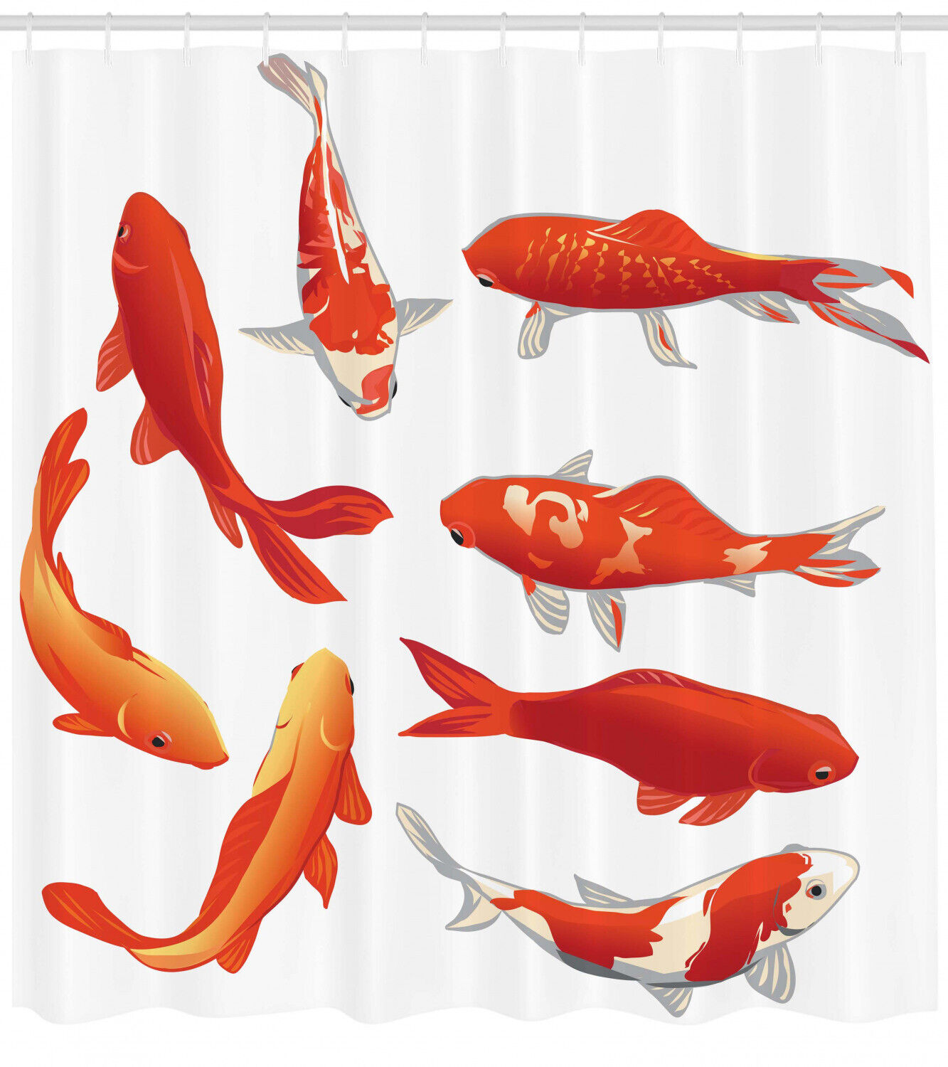 Chinese Fish Print Shower Curtain For Bathroom Decor With Animal Theme - Image 2