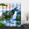 Chinese Landscape Waterfall Waterproof Shower Curtain For Home And Hotel Bathrooms In Multi Sizes