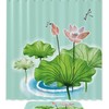 Chinese Lotus Dragonfly Shower Curtain For Relaxing And Serene Bathroom Decor