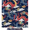 Chinese Myths Legends Dragon Red Navy, Waterproof Shower Curtain Bathroom Curtain With Oriental Theme