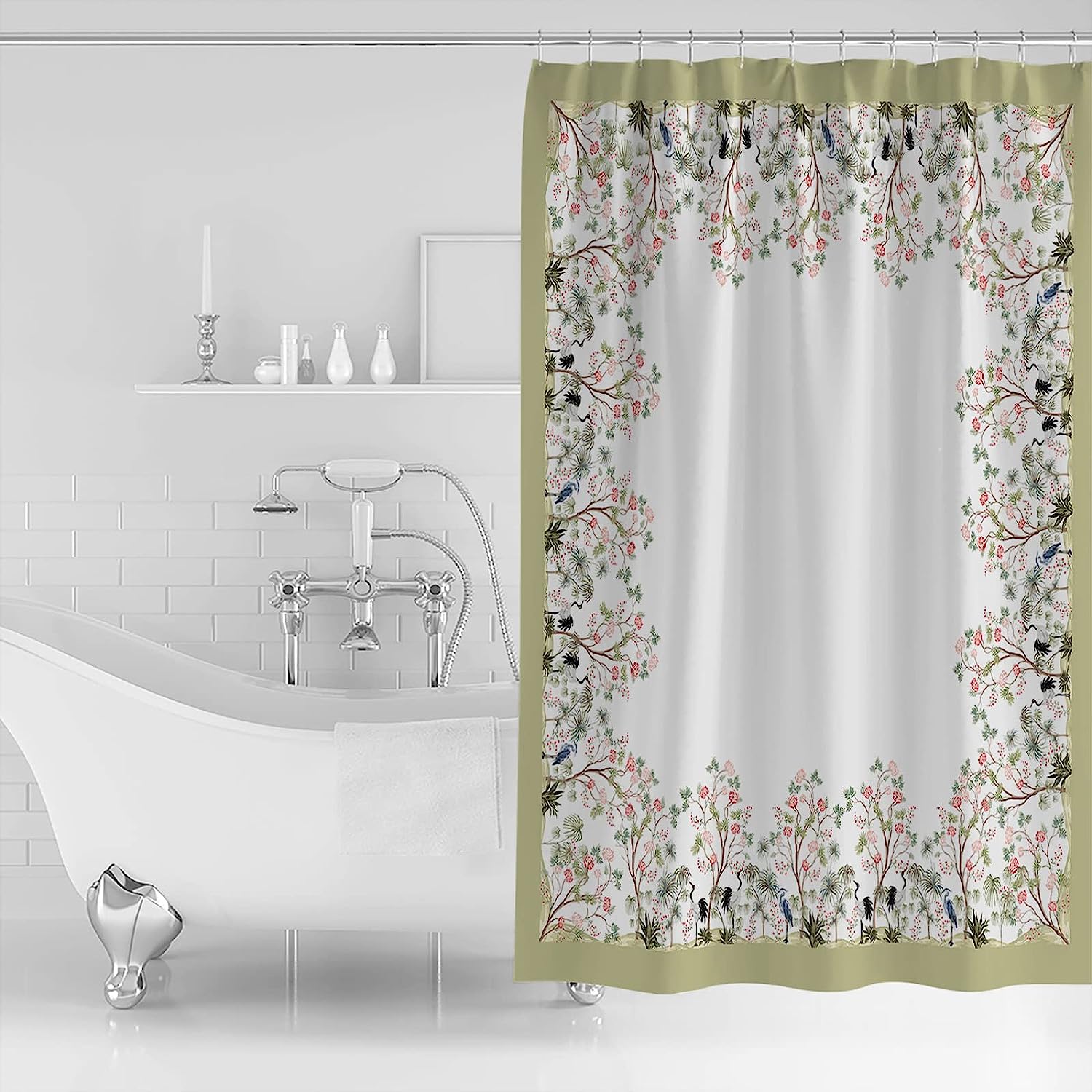 Chinese Style Vintage Shower Curtain for Bathroom