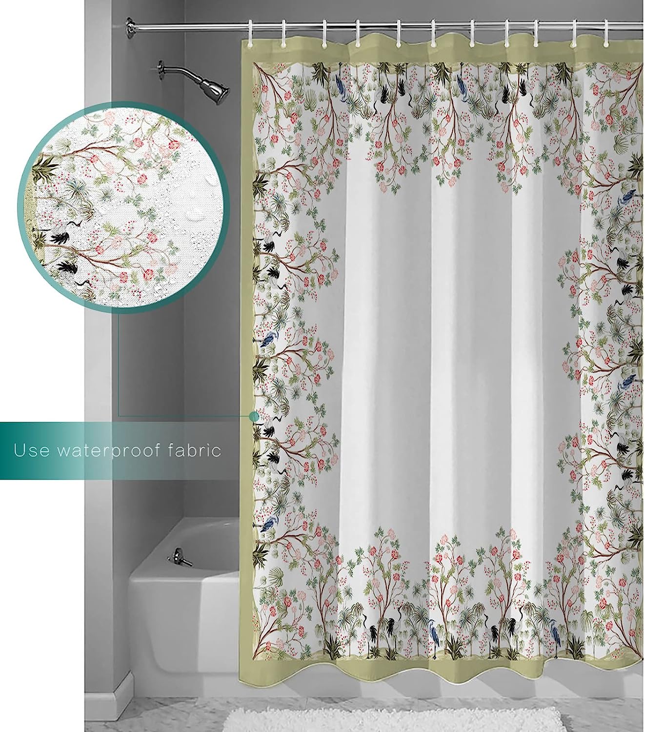 Chinese Style Vintage Shower Curtain for Bathroom