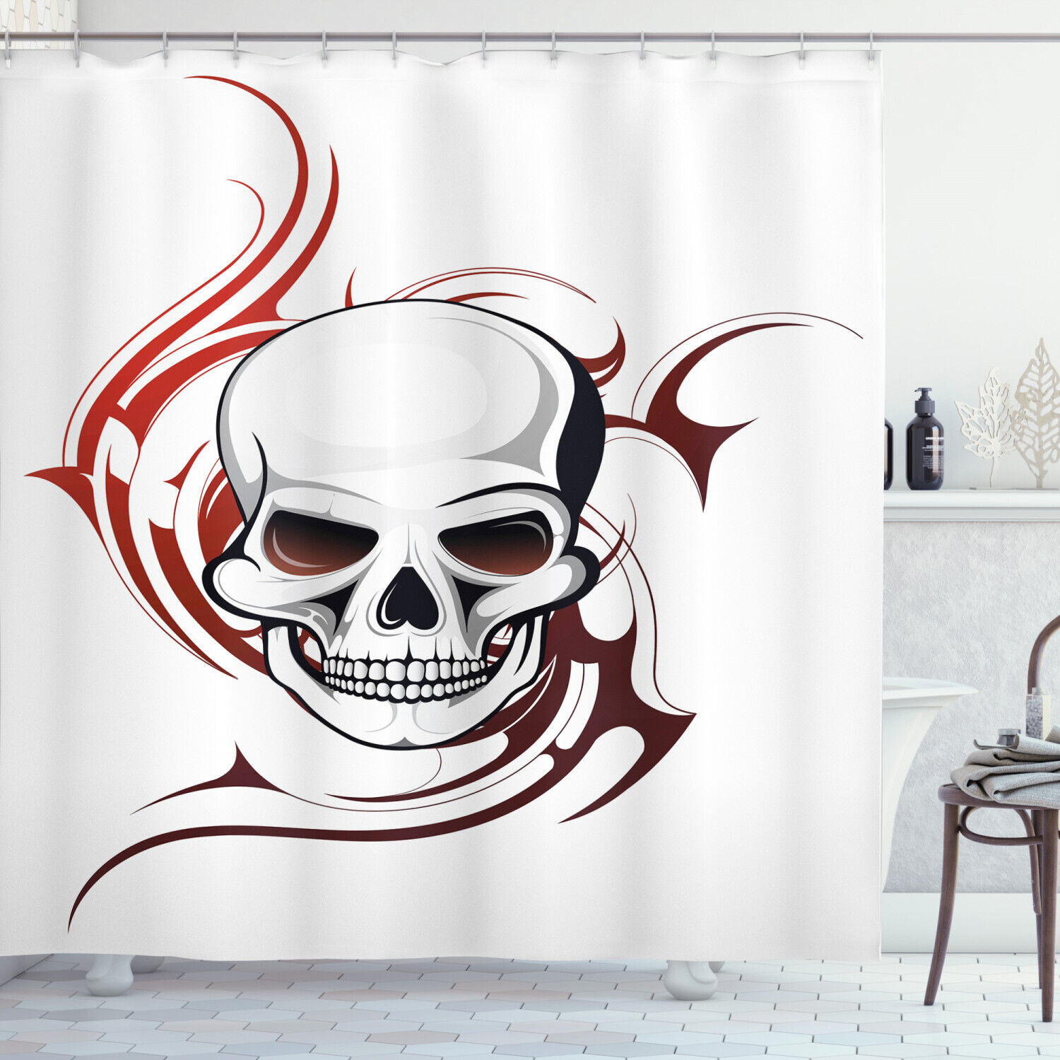 Chinese Tiger Tattoo Print Shower Curtain for Wild Showers
