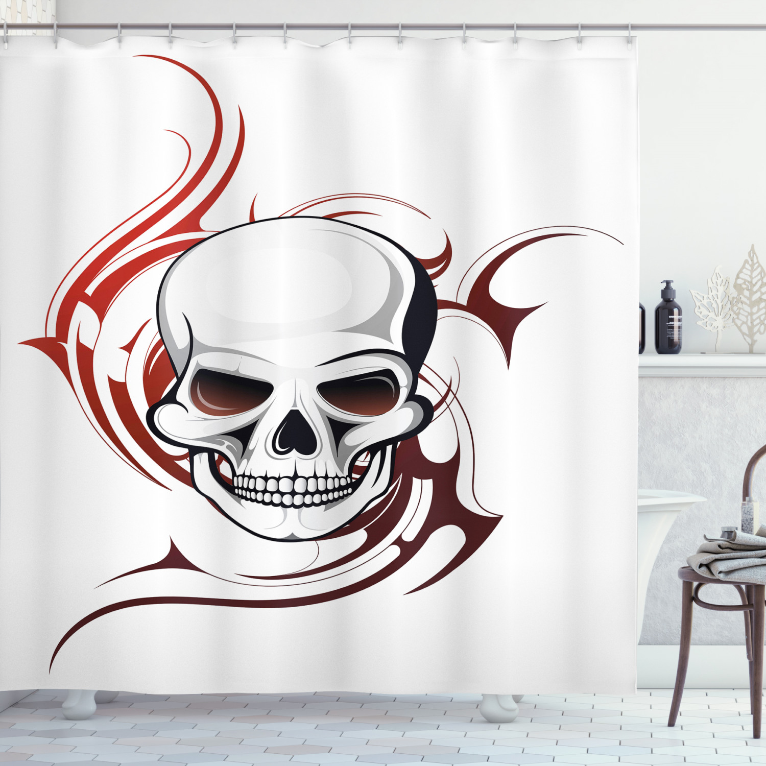 Chinese Tiger Tattoo Print Shower Curtain for Wild Showers