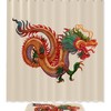 Chinese Year Dragon, Waterproof Shower Curtain Bathroom Curtain With Traditional Chinese Art