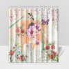 Chinoiserie Floral Butterfly Girl Shower Curtain, Shabby Chic Bathroom Decor