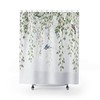 Chinoiserie Garden Print Shower Curtain With Romantic Trailing Leaves Birds Landscape Design And Vintage Chinese Art