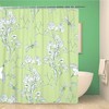 Chinoiserie Peonies Dragonfly And Bird On Green Shower Curtain