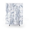 Chinoiserie Peony Flower Garden Print Shower Curtain, Fresh Modern Bathroom Accessory
