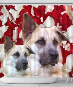 Chinook Dog Print Shower Curtain With Cute And Fun Animal Theme For Bathroom Decor