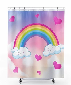 Chloepop Rainbow Curtain Design For Colorful And Playful Bathroom Decor