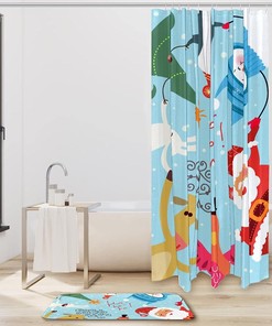 Christmas Animals With Waterproof Shower Curtain - Funny Humor For Holiday Bathroom Decor