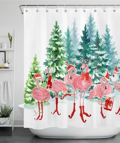 Christmas Ball Snowflake Winter Snow Scene Shower Curtain