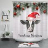 Christmas Cow Shower Curtain - Farmhouse Bathroom Decor