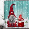 Christmas Cute Gnome Print Shower Curtain Waterproof and Washable for Your Bathroom