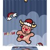 Christmas Deer Snowball Fight Bathroom Set With Waterproof Fabric Shower Curtain