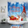Christmas Elk And Hat Snowflake Shower Curtain - Festive Bathroom Accessory