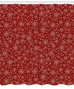 Christmas Geometric Shower Curtain Pattern, Fabric Bathroom Decor