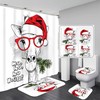 Christmas Giraffe Animal Shower Curtain - Festive Animal Prints