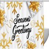 Christmas Gold Snowflake Luxury Shower Curtains for Bathroom Decor