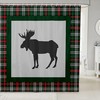 Christmas Moose Print Shower Curtain for Kids Bathroom