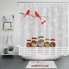 Christmas Owl Shower Curtain - Winter Snowflakes Cardinals Bathroom Accessories