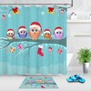 Christmas Owls, Socks, And Gift Boxes On A Tree Print Shower Curtain For Festive Bathroom Decor