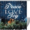 Christmas Peace and Love Snowflakes Colorful Shower Curtain