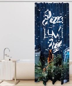 Christmas Peace and Love Snowflakes Colorful Shower Curtain