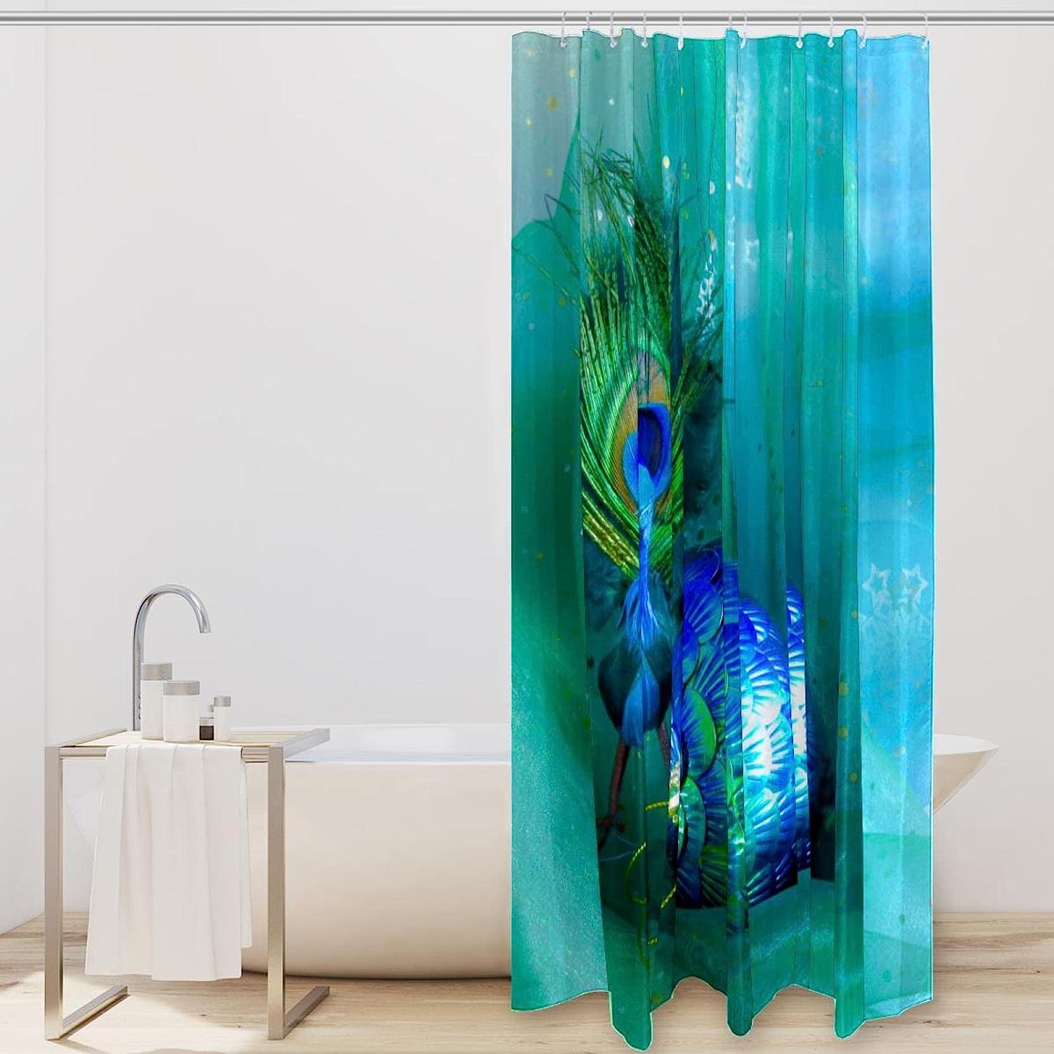 Christmas Peacock Father Best Shower Curtain for Bathroom